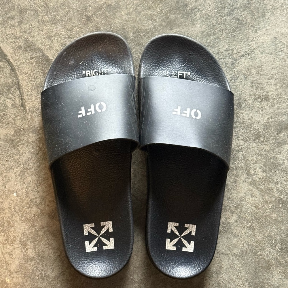 Off-White Black Slide Sandals with Iconic Arrows